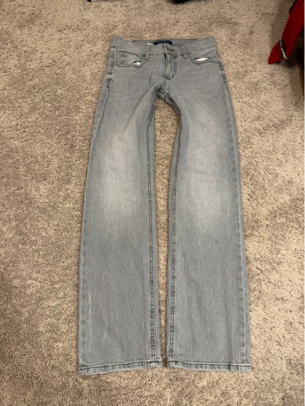 Aeropostale Low Rise Baggy Jeans Gray Wash Straight Leg Size 0 Regular